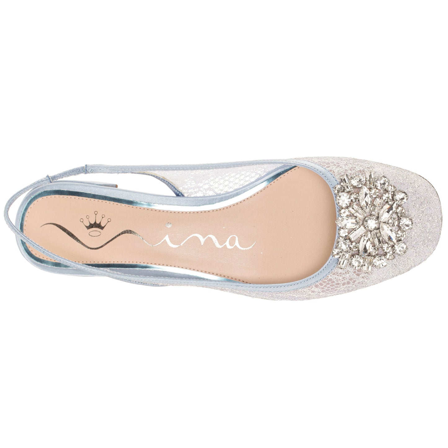 Nina Shoes Klara Blue Sling Back Low-Heel Flats