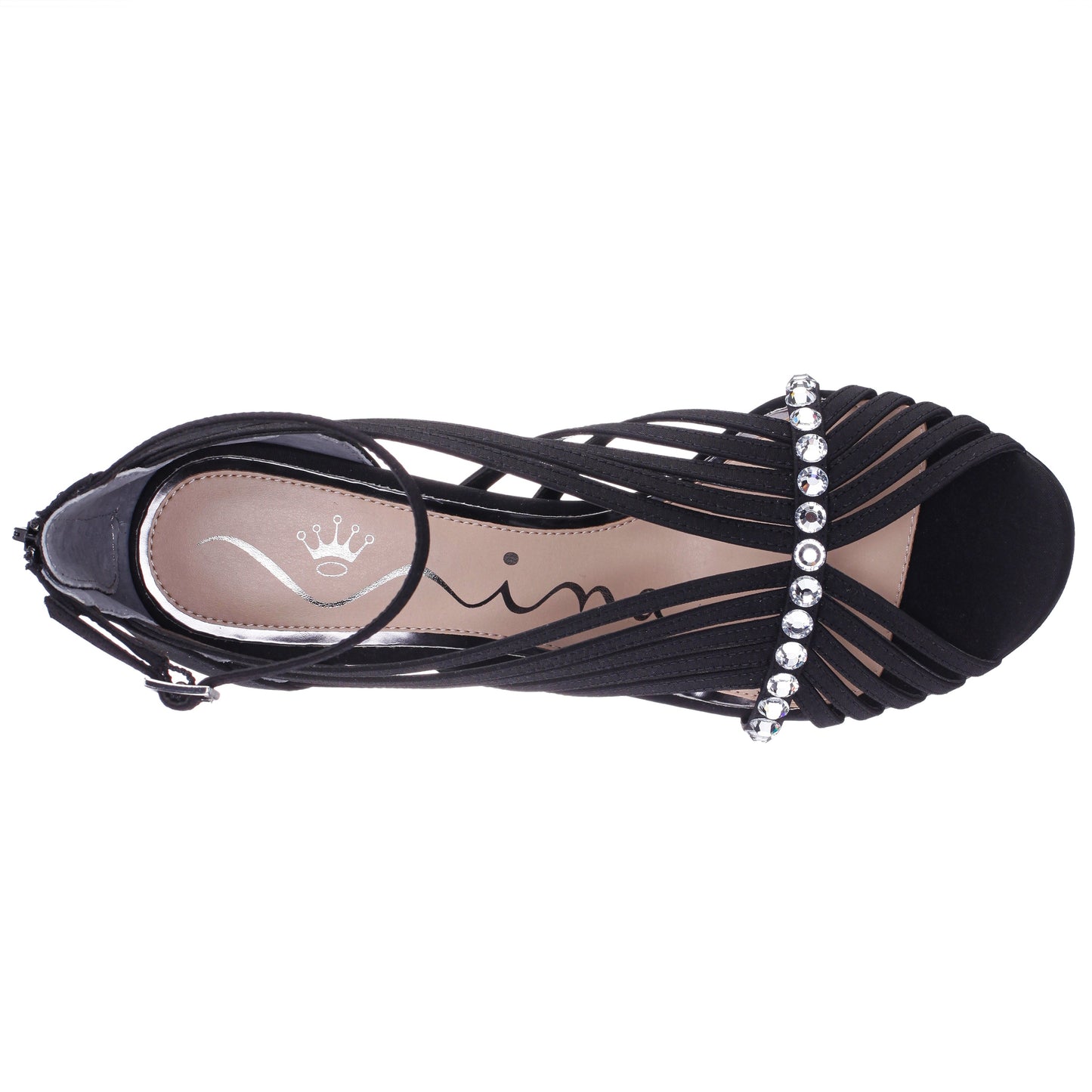 Nina Shoes Dani Black Satin High-Heel Sandal