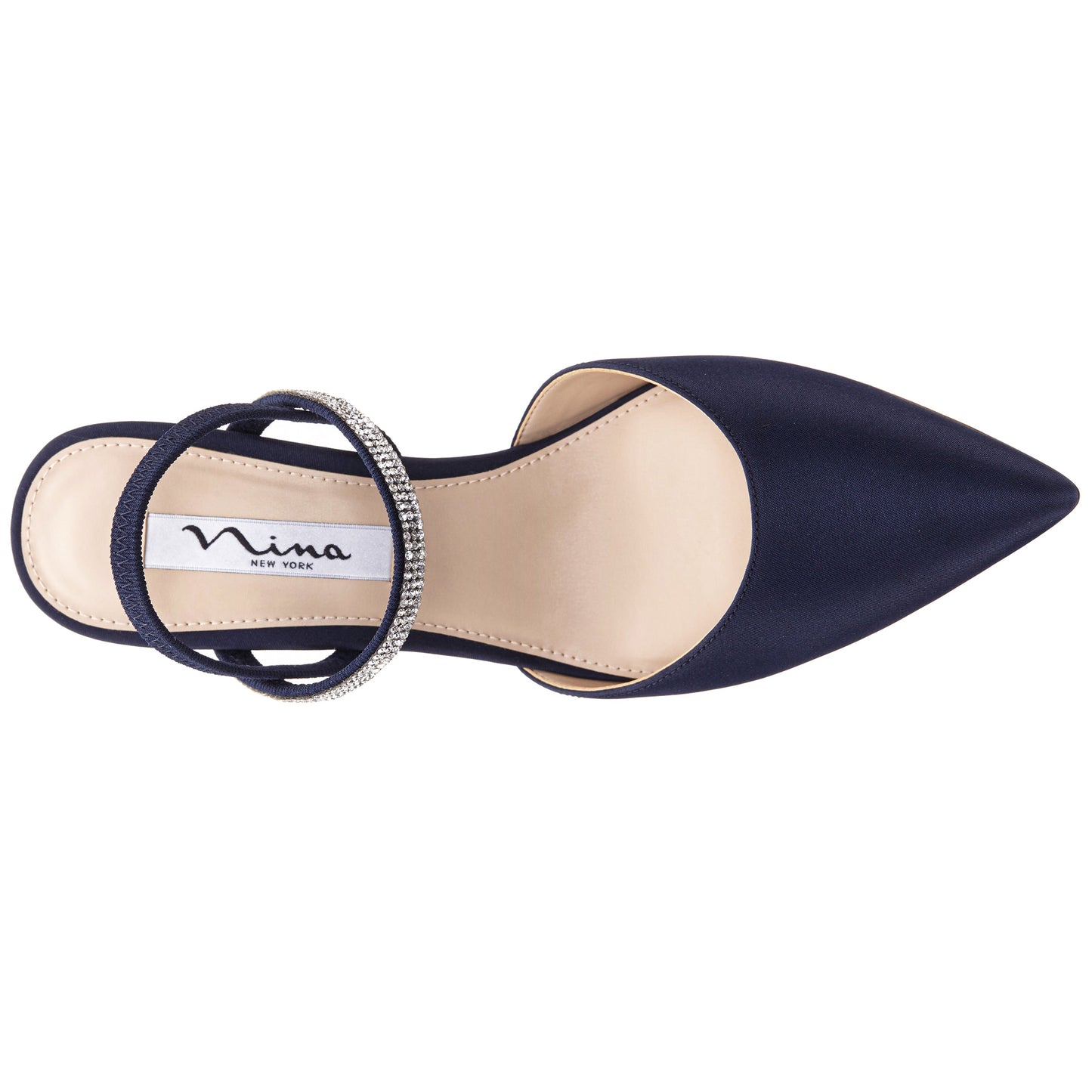 Nina Shoes Billie Blue Satin Mid-Heel Pumps