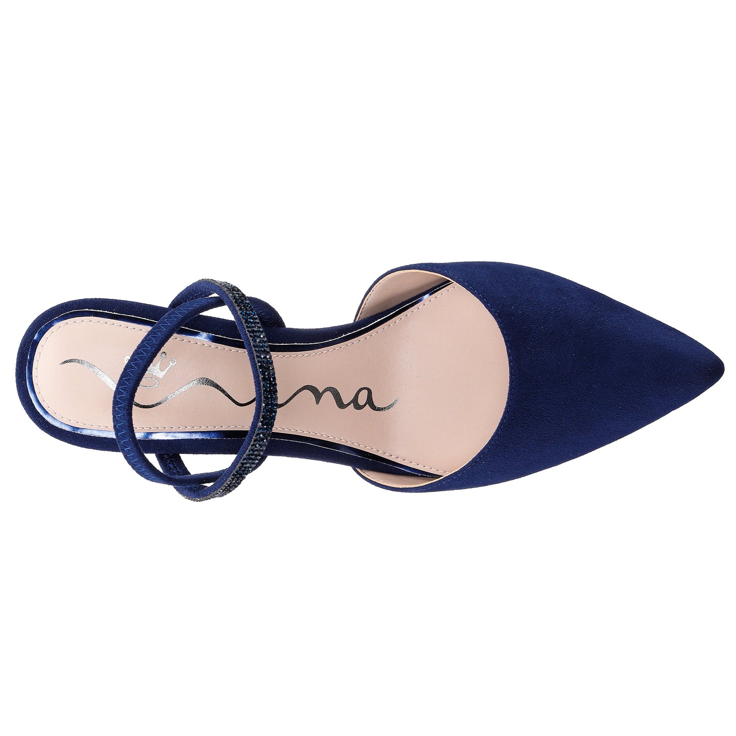 Nina Shoes Billie Blue Satin Mid-Heel Pumps