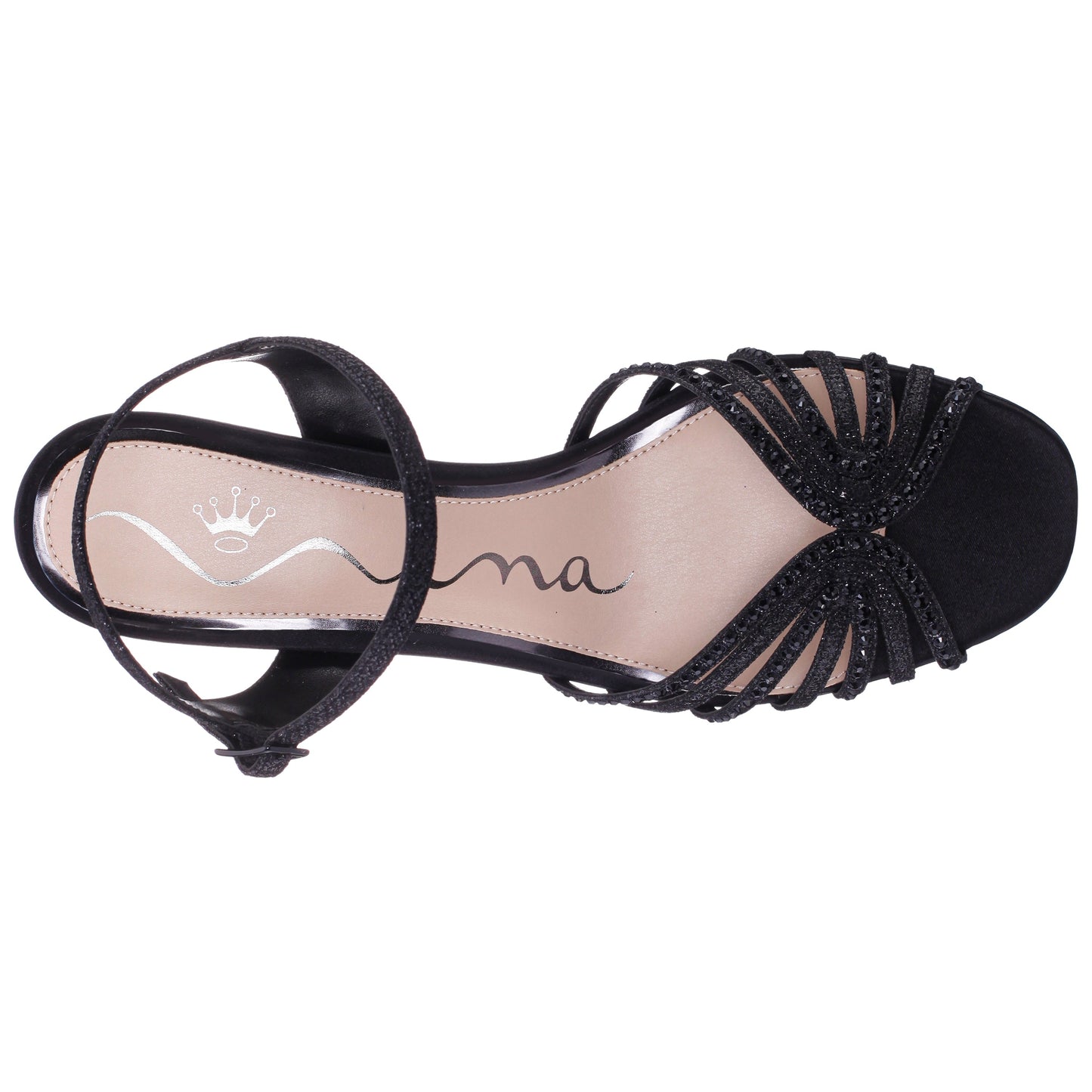 Nina Shoes Bryna Black Ankle Strap Mid-Heel Sandals