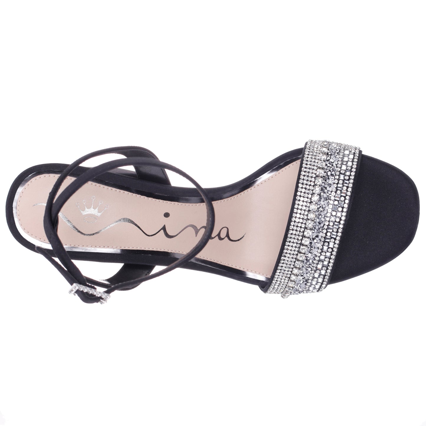 Nina Shoes Sofina Black Block-Heel Platform Sandals
