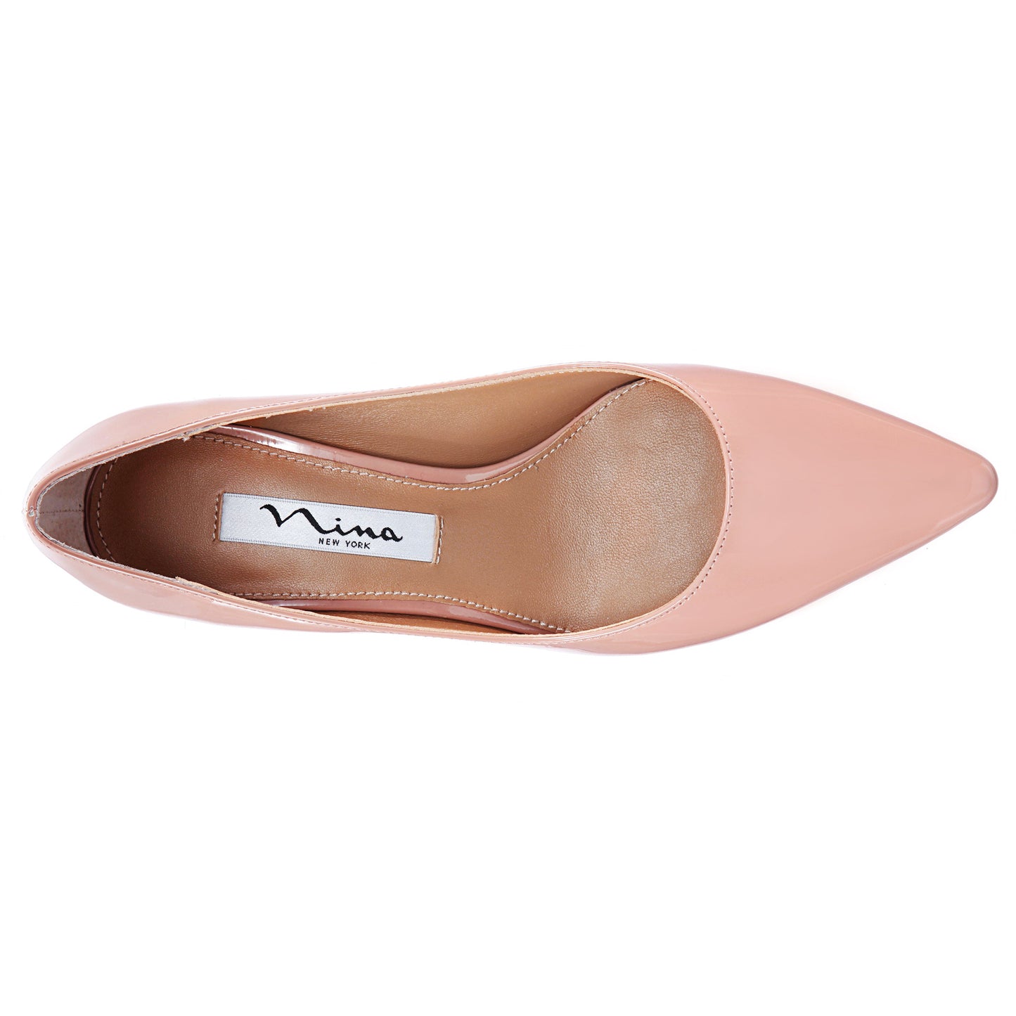 Nina Shoes Nina60 Rose Nude Patent Leatherette Mid-Heel Classic Pump