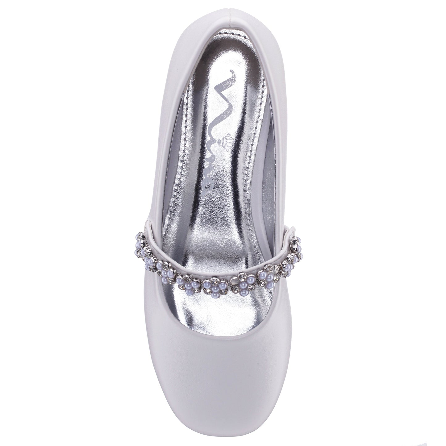 Nina Shoes Girls Joansie White Smooth Ballet Dress Shoe