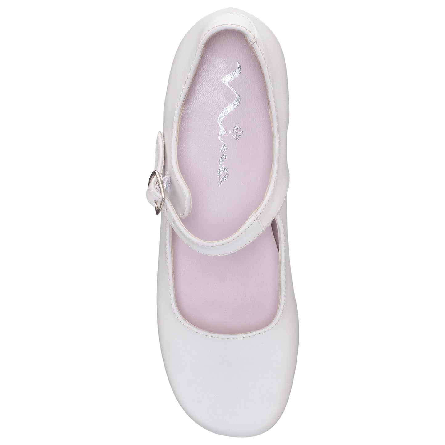 Nina Shoes Girls Bonnett White Leather Mary Jane Dress Shoes