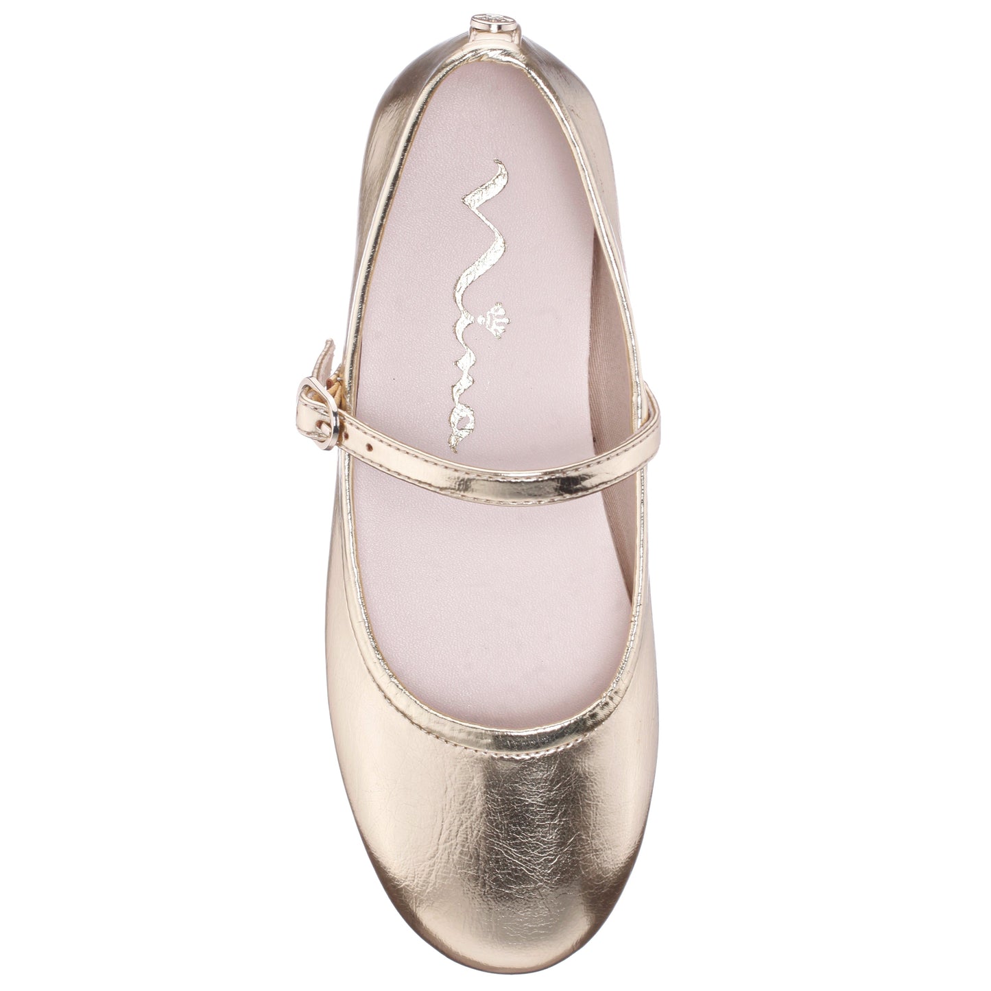 Nina Shoes Girls Nicola Gold Crackle Metallic Ballet Flats