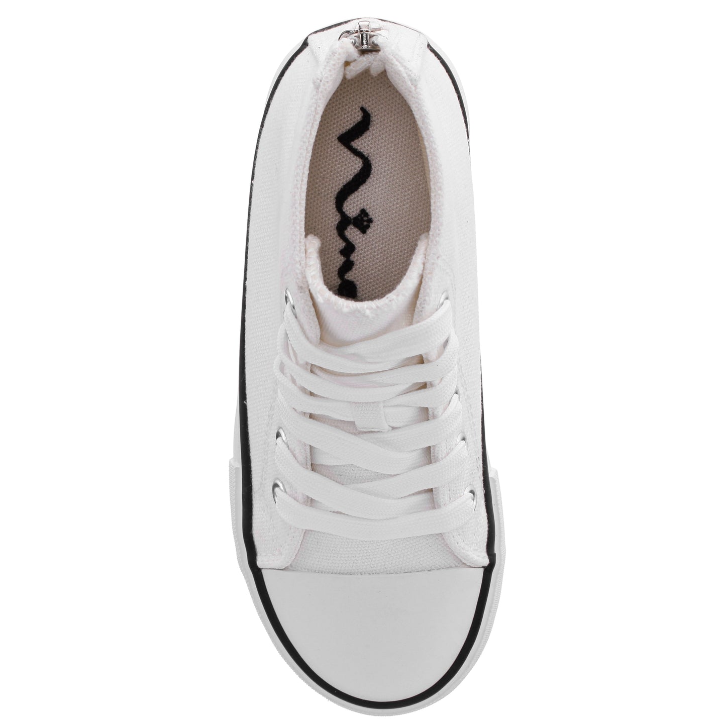 Nina Shoes Girls Tanya White Canvas High Top Sneakers