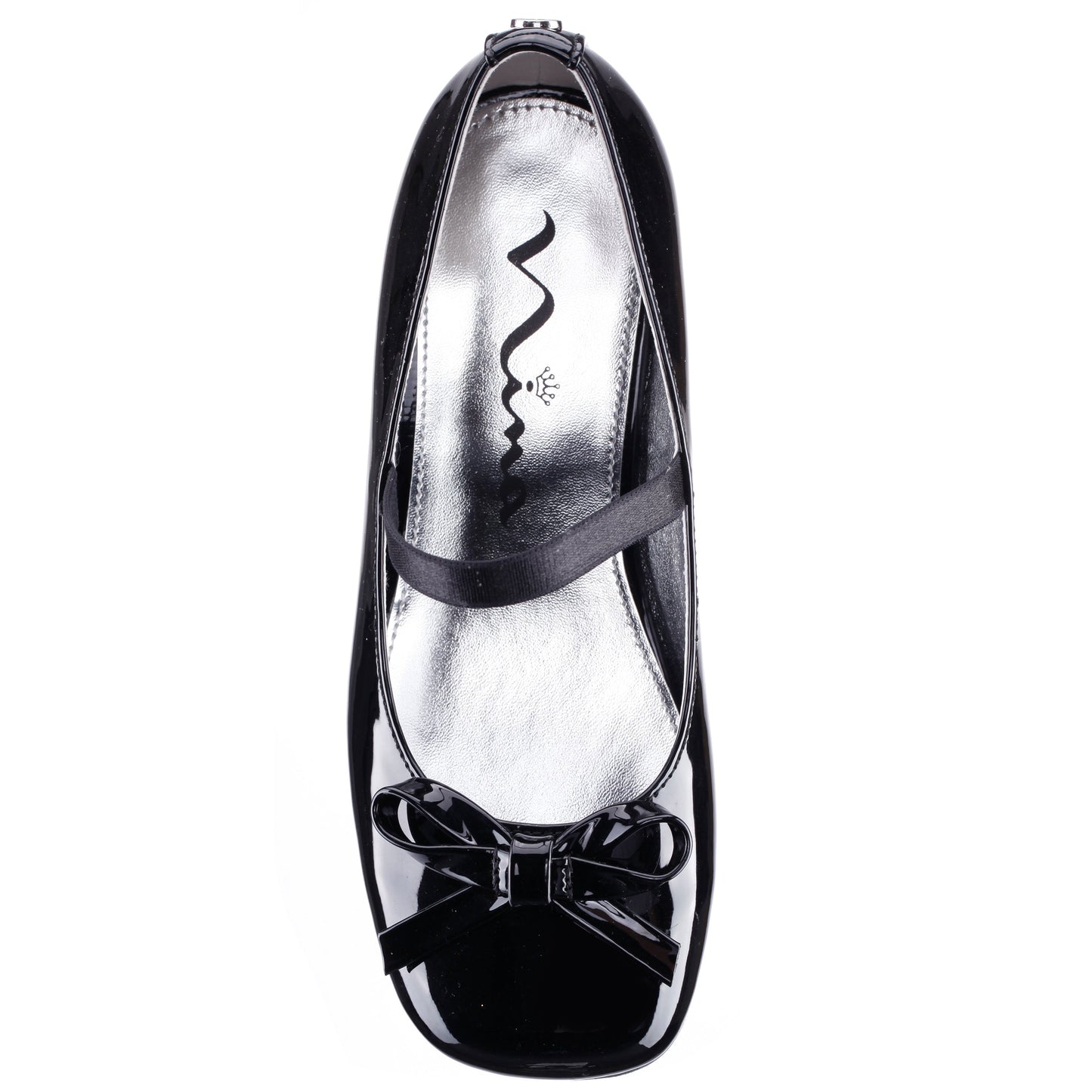 Nina Shoes Girls Bryonna Black Patent Heel Mary Jane Pumps