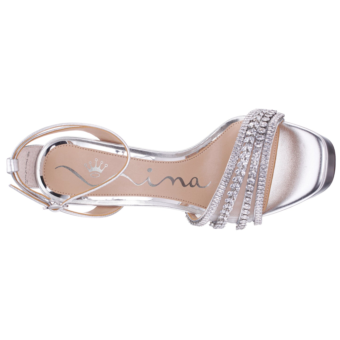 Nina Shoes Agitha Silver Sandal Stiletto-Heel Platform