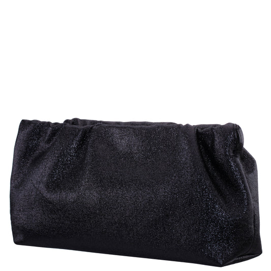Nina Shoes Thea-T Black Stellarglow Fabric Frame Clutch