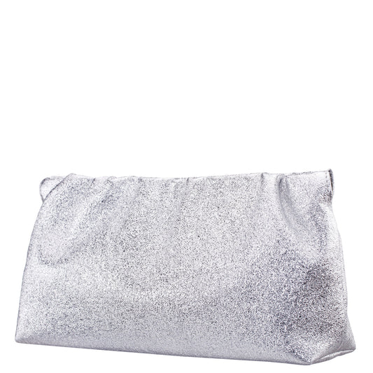 Nina Shoes Thea-T Silver Stellarglow Fabric Frame Clutch