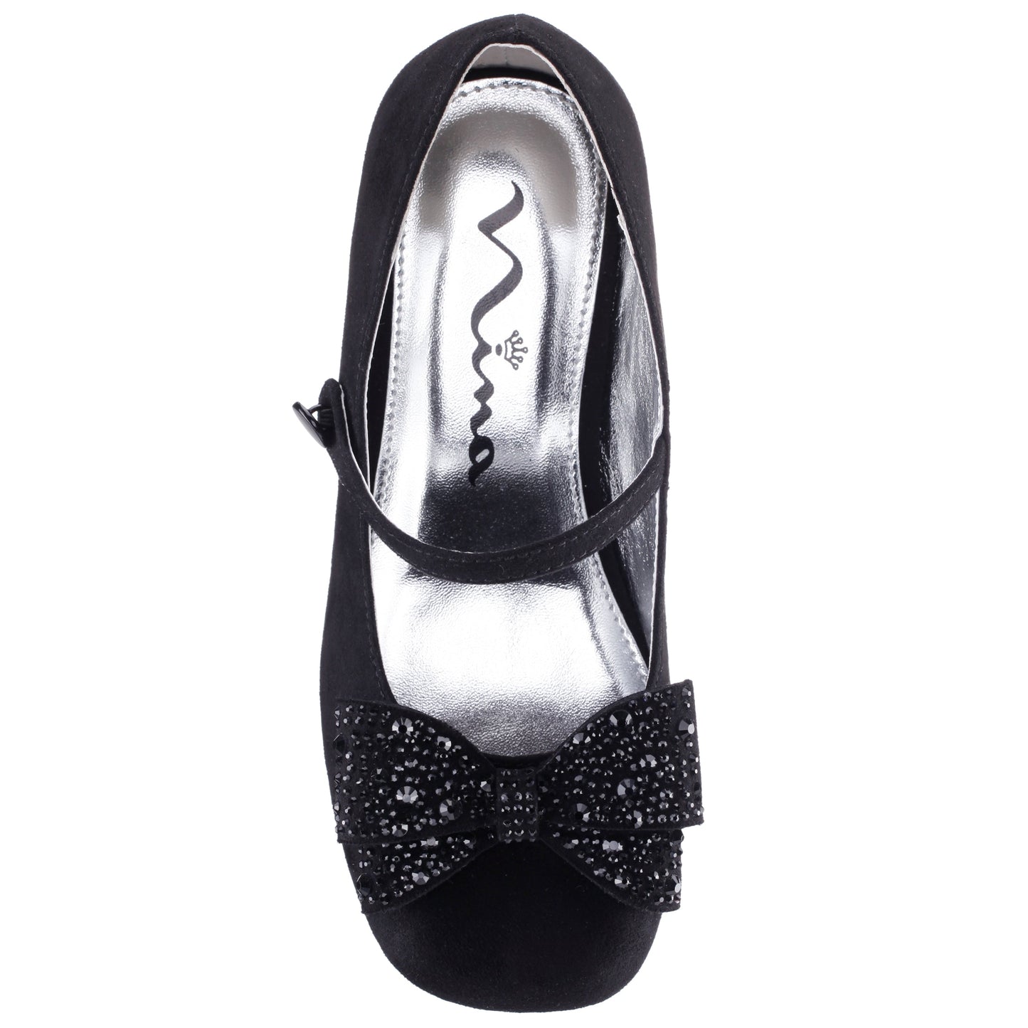Nina Shoes Girls Nole Black Suede Mary Jane Pumps