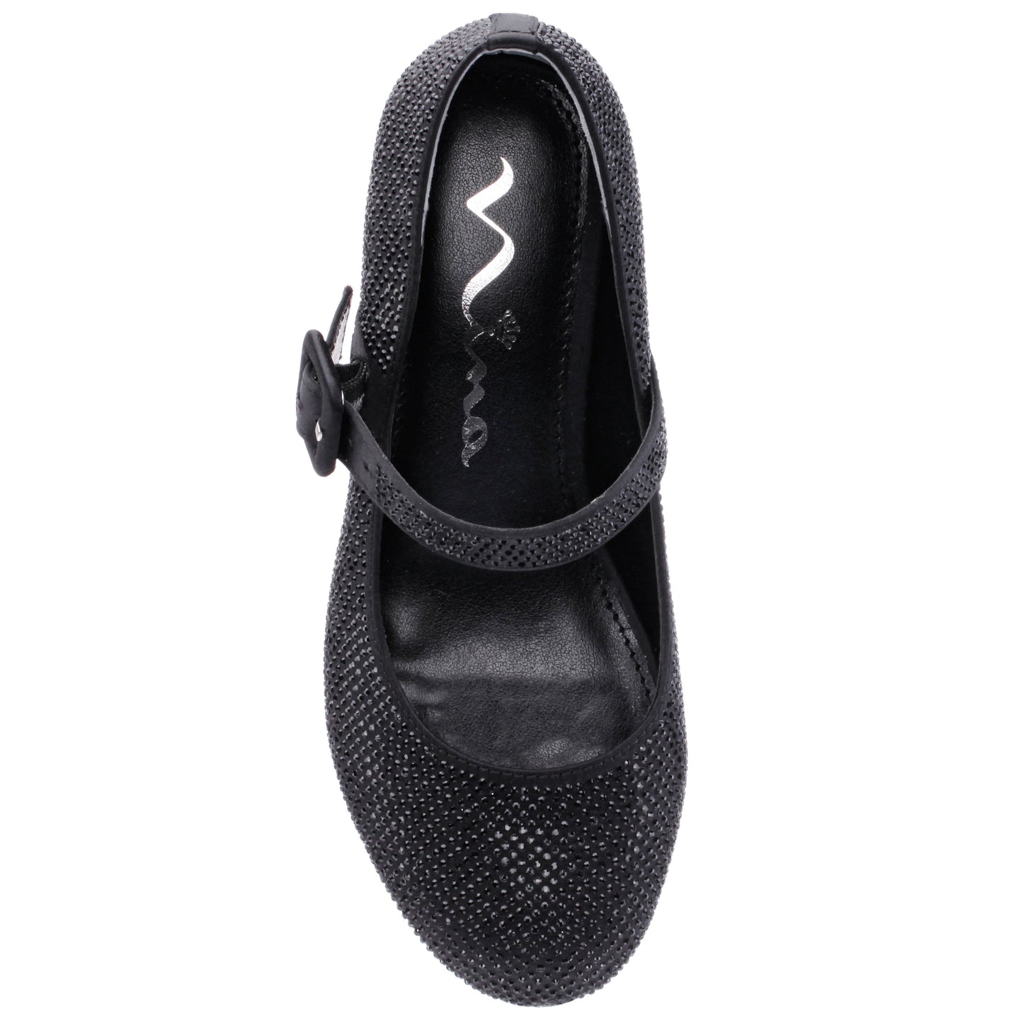 Nina Shoes Girls Catalina2 Black Stone Adjustable Buckle Dress Shoe