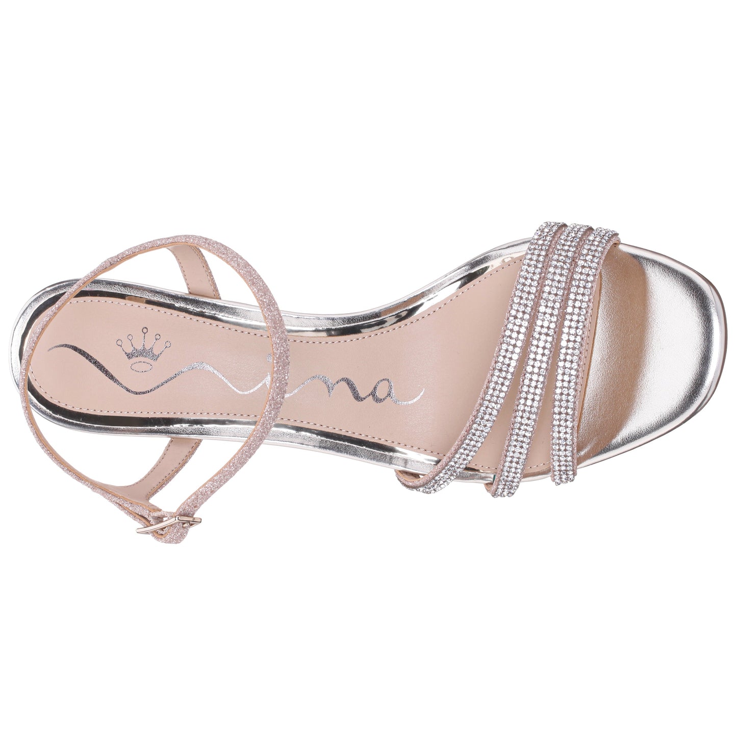Nina Shoes Bettany Platino Metallic Mid-Heel Sandals