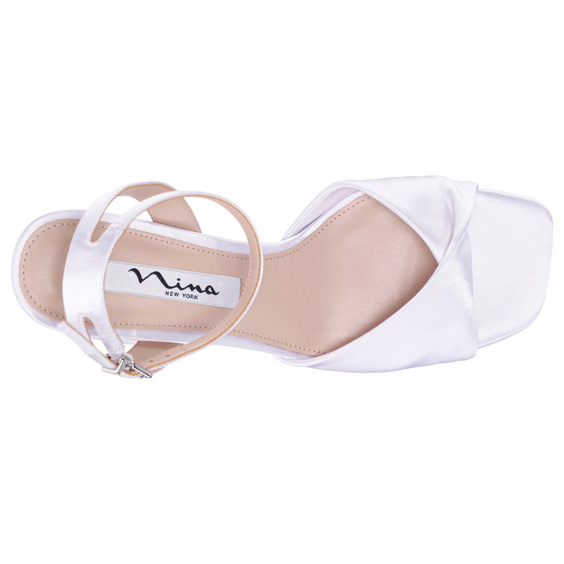 Nina Shoes Stacie White Ankle Strap High-Heel Platform Sandals
