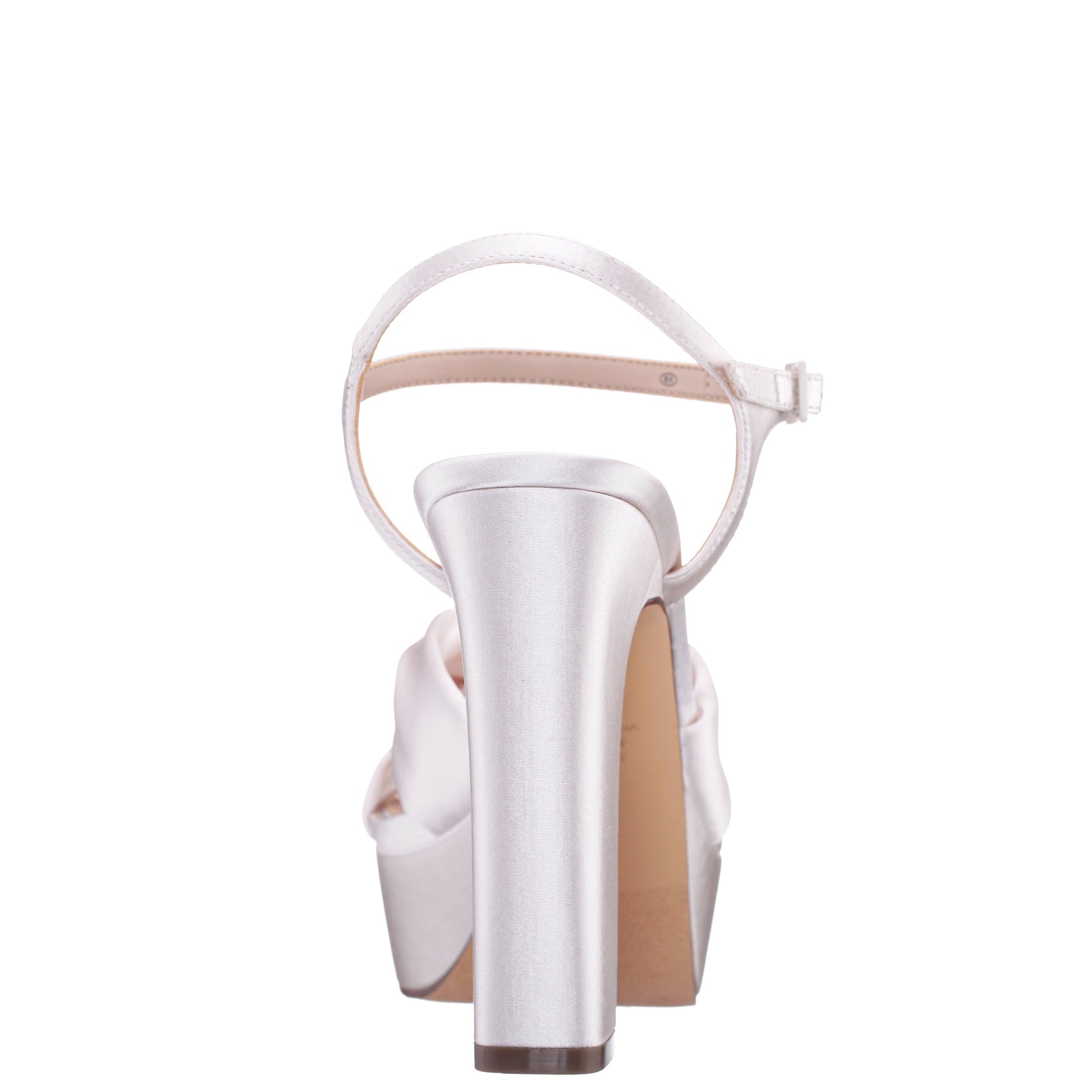 Nina Shoes Sherlee White Satin Ultra-High Block Heel Platform Sandal