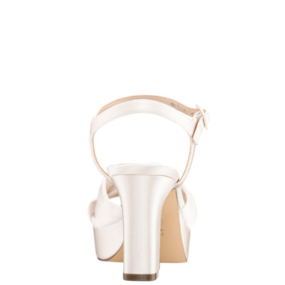 Nina Shoes Floren White Sandal Mid-Heel Platform