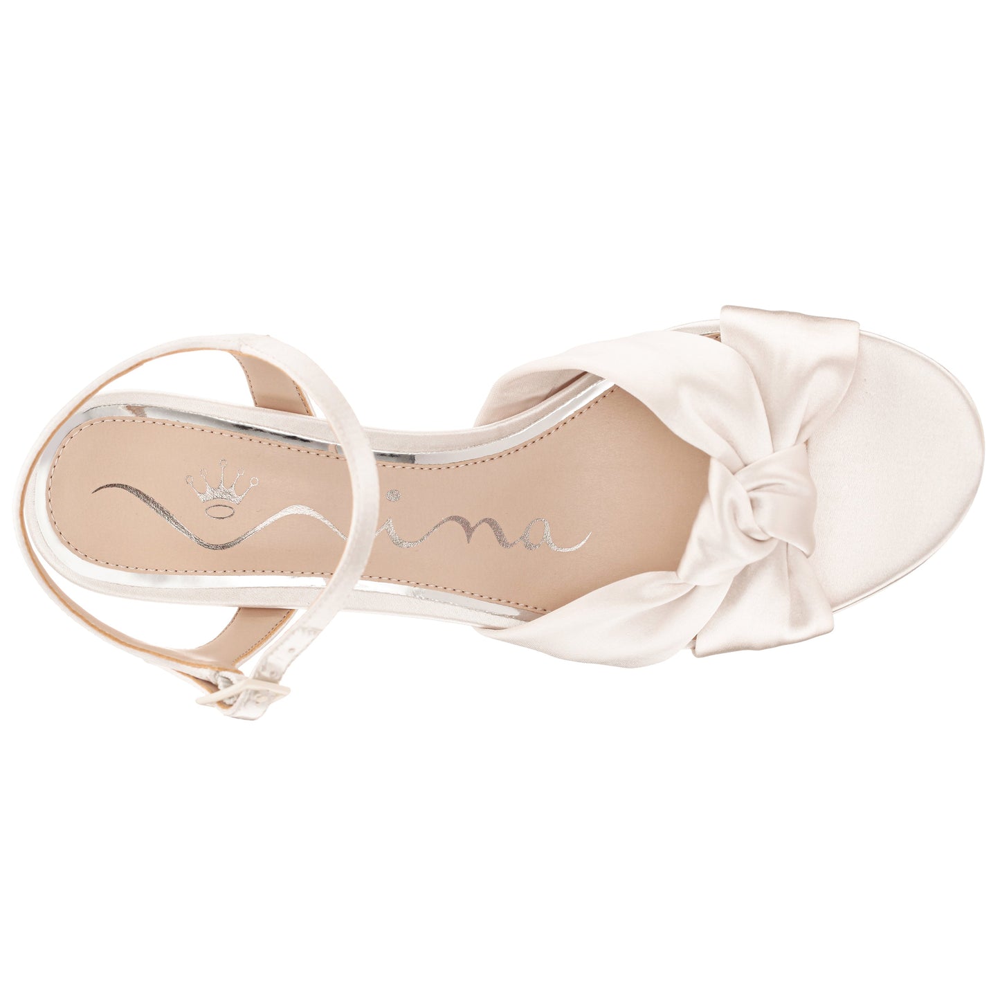 Nina Shoes Floren White Sandal Mid-Heel Platform