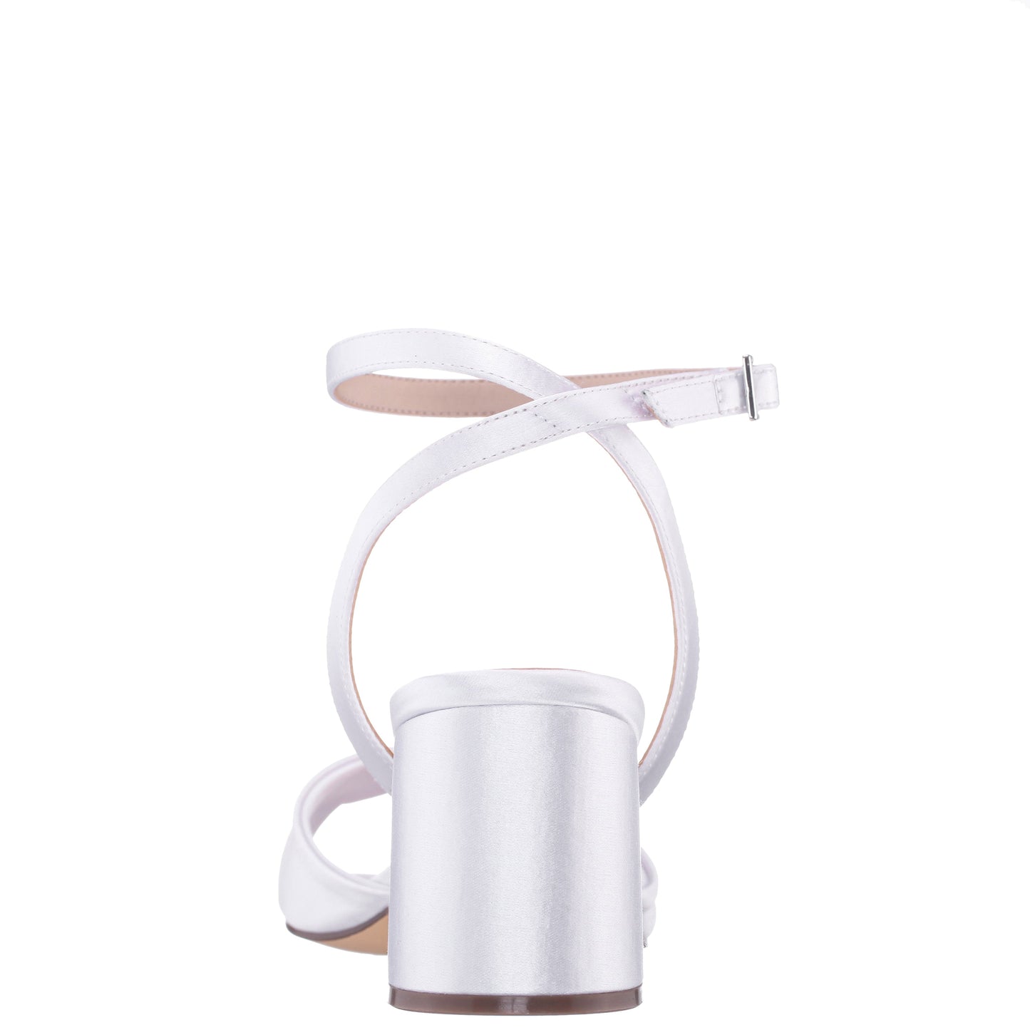 Nina Shoes Nigella White Ankle Strap Mid-Heel Sandals
