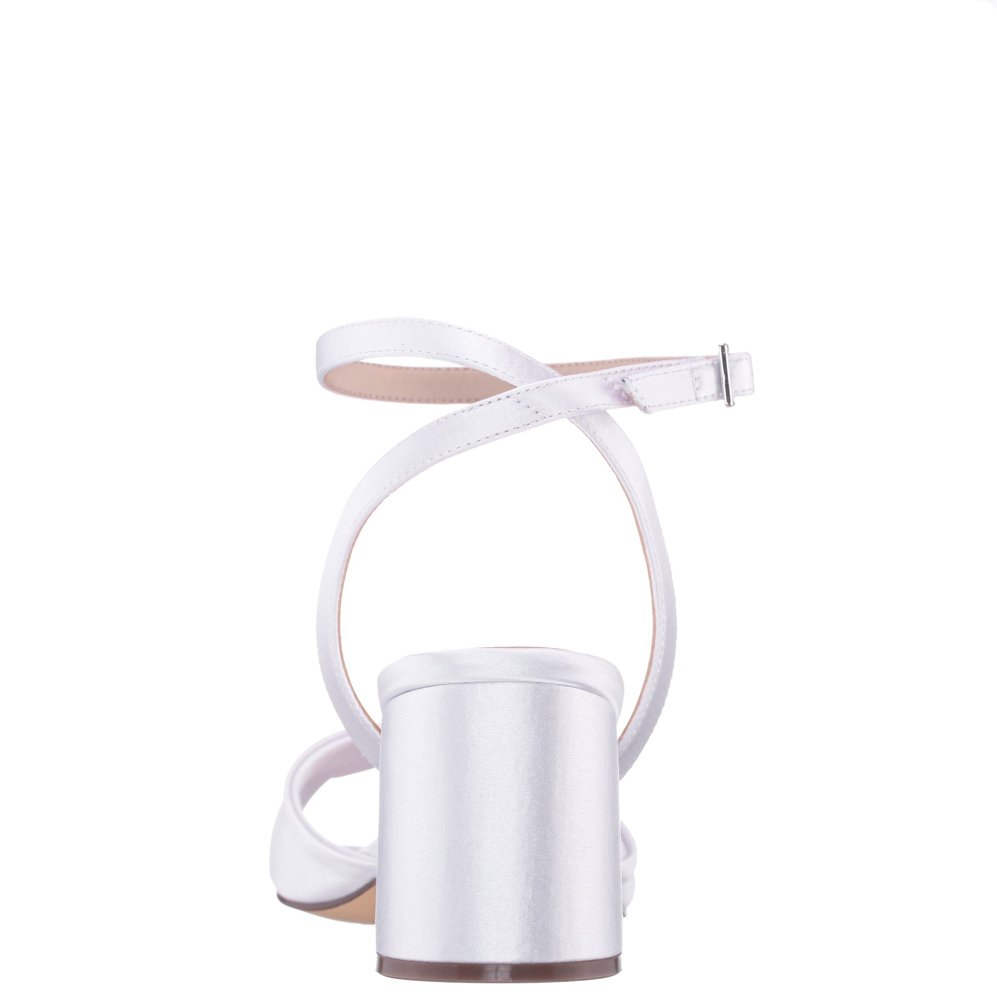 Nina Shoes Nigella White Ankle Strap Mid-Heel Sandals