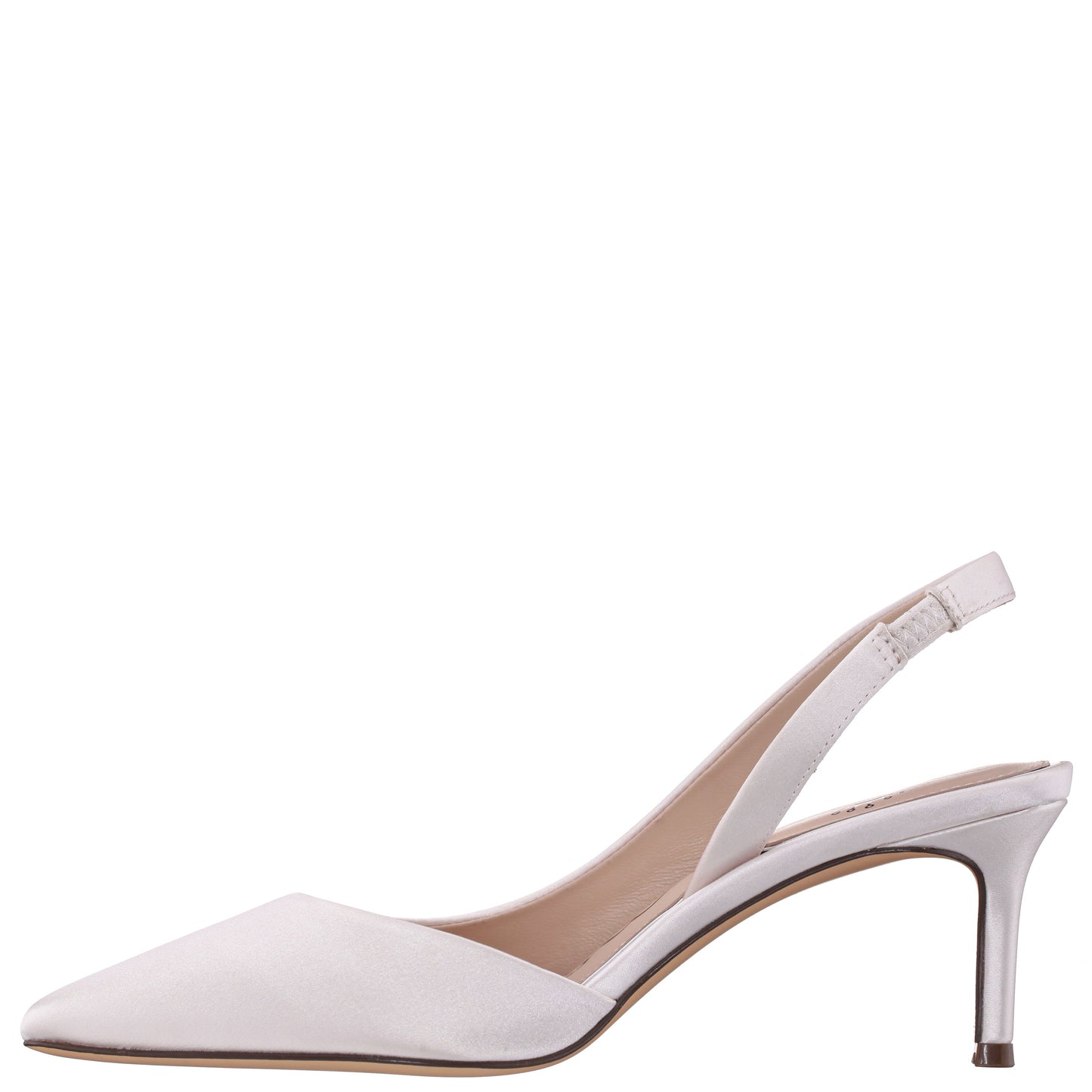 Nina Shoes Nina60s White Satin Mid-Heel Slingback Pumps
