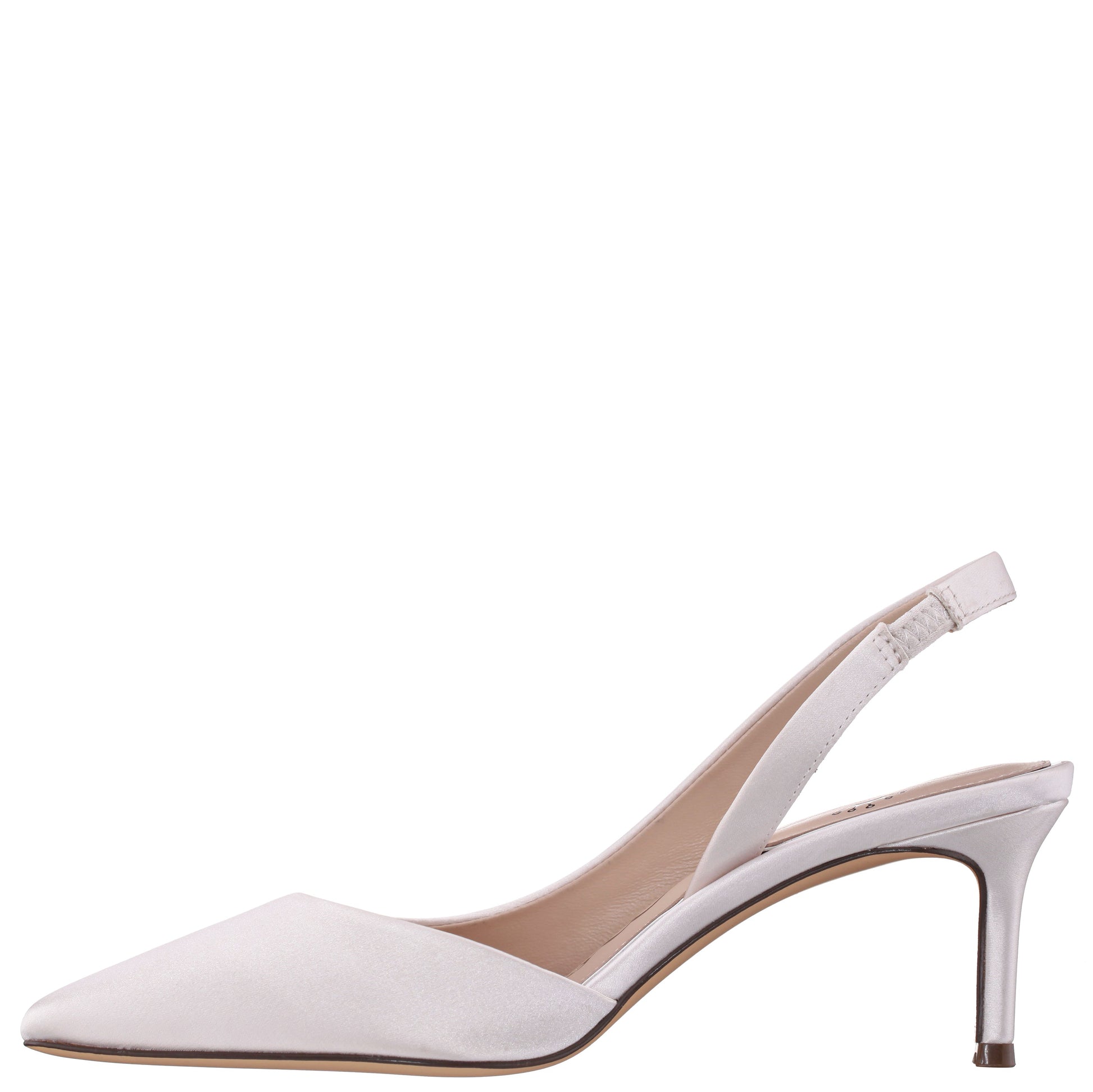 Nina Shoes Nina60s White Satin Mid-Heel Slingback Pumps