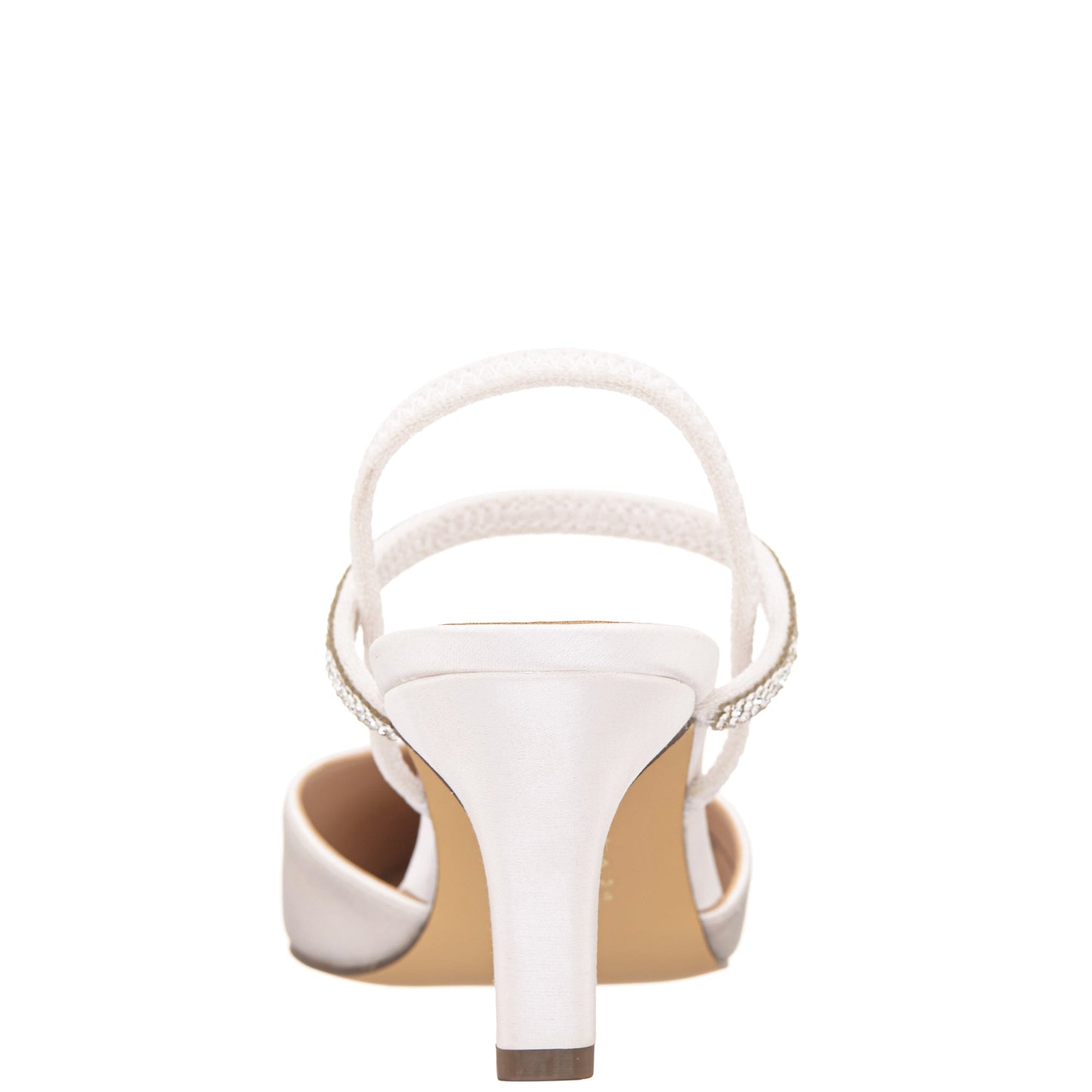 Nina Shoes Billie White Satin Mid-Heel Pumps