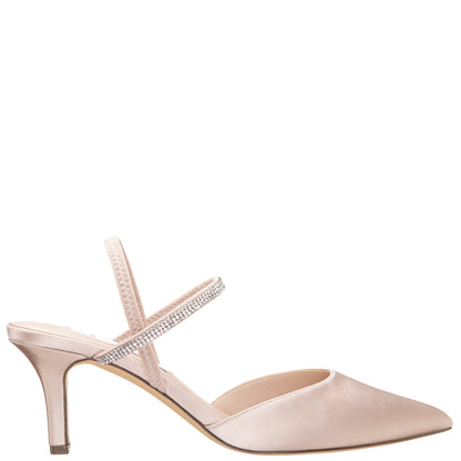 Nina Shoes Billie Pearl Rose Satin Mid-Heel Pumps