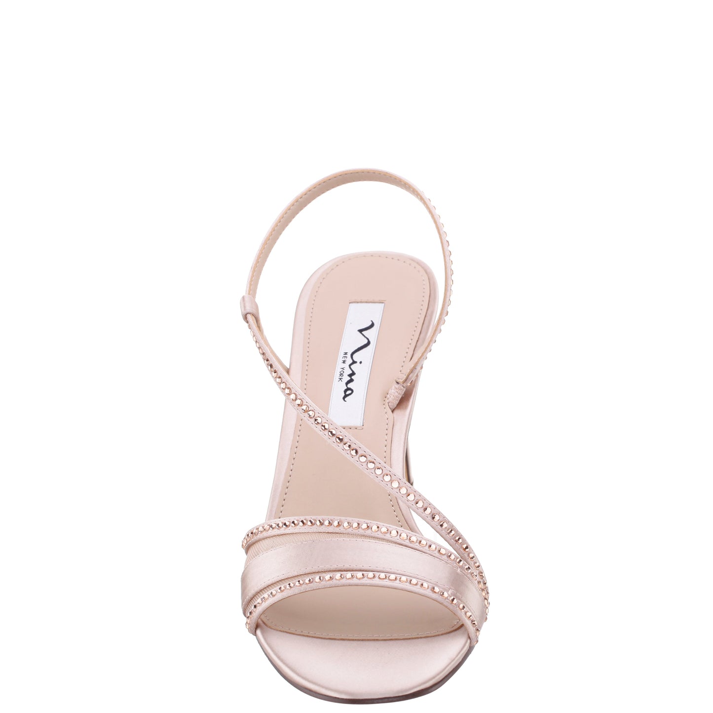 Nina Shoes Abbi Pearl Rose Satin Mid-Heel Sandal