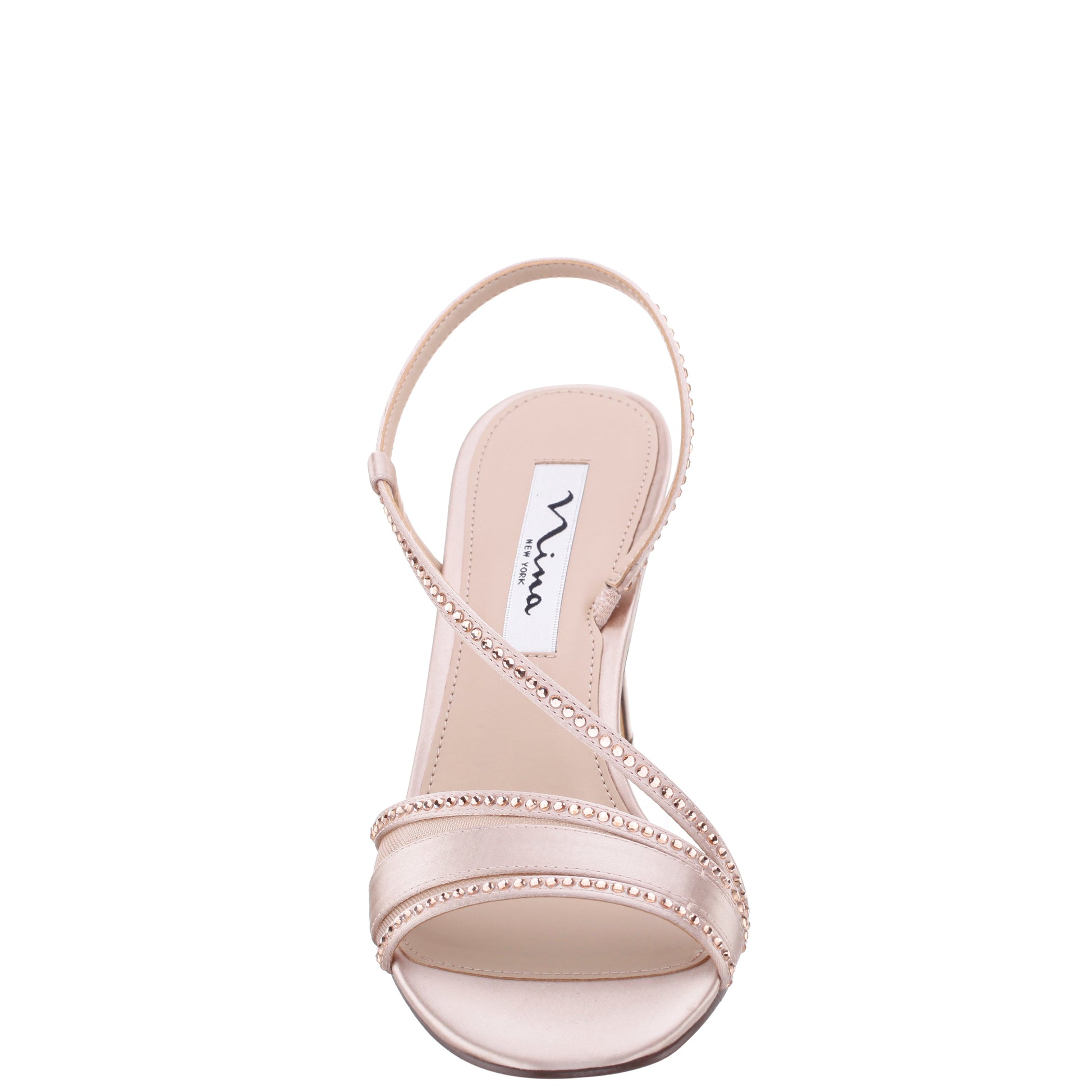 Nina Shoes Abbi Pearl Rose Satin Mid-Heel Sandal