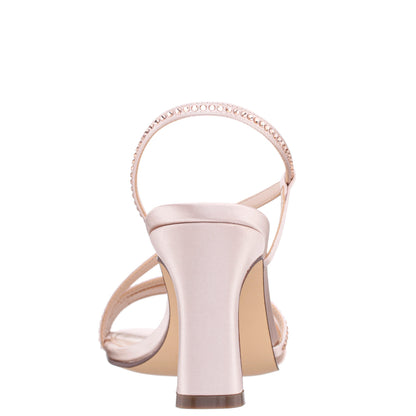 Nina Shoes Abbi Pearl Rose Satin Mid-Heel Sandal