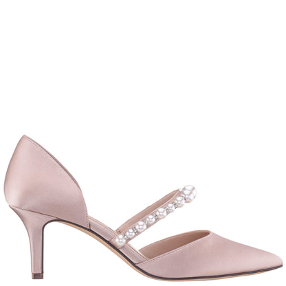 Nina Shoes Blair Pearl Rose Satin Mid-Heel Pumps