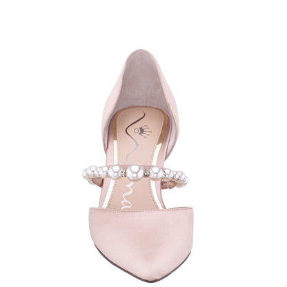 Nina Shoes Blair Pearl Rose Satin Mid-Heel Pumps