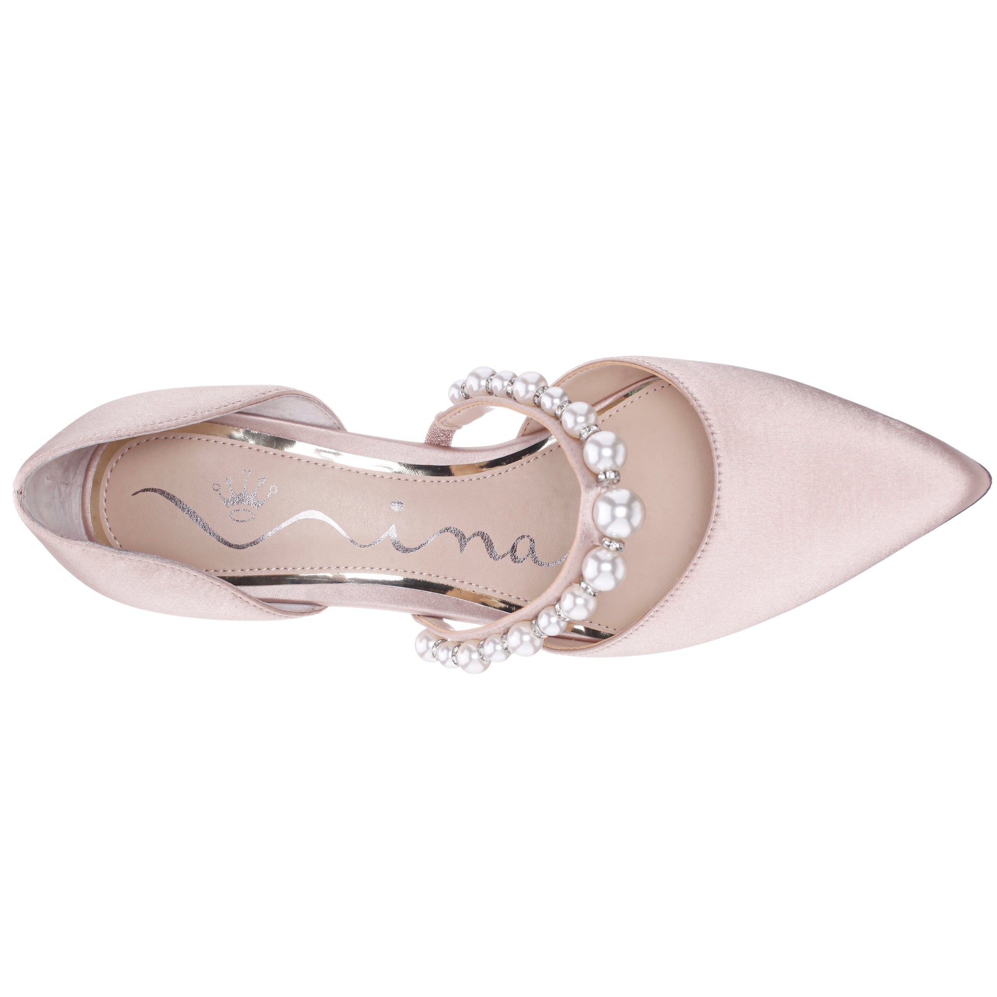Nina Shoes Blair Pearl Rose Satin Mid-Heel Pumps