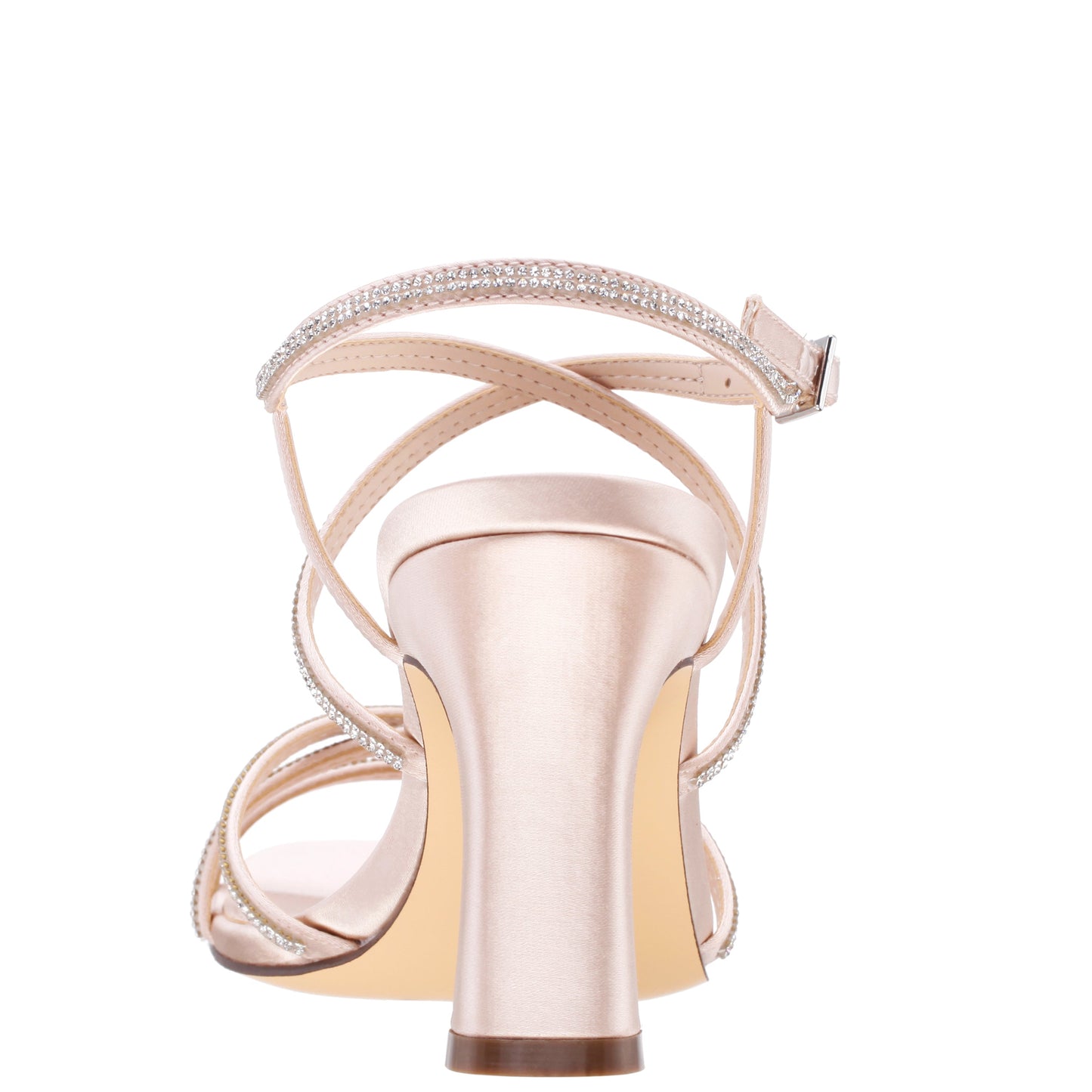 Nina Shoes Anna Pearl Rose Satin Mid-Heel Sandals