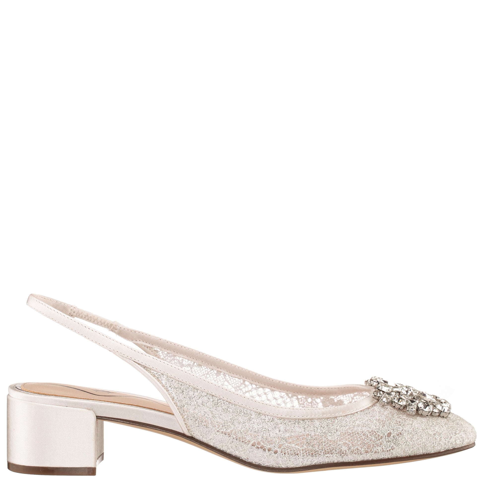 Nina Shoes Klara White Sling Back Low-Heel Flats