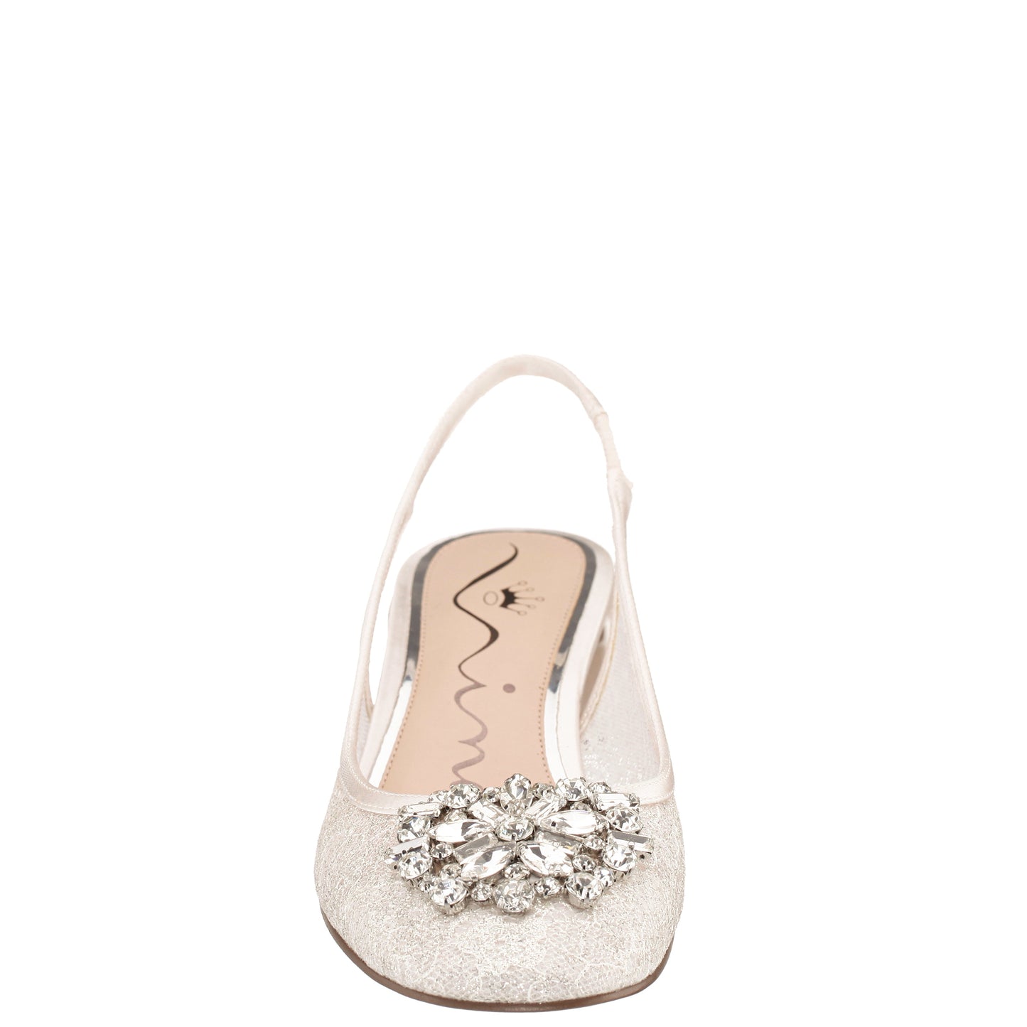Nina Shoes Klara White Sling Back Low-Heel Flats