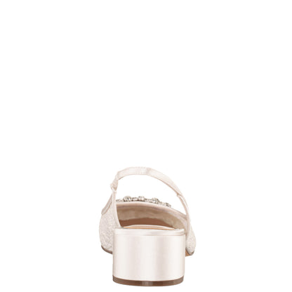 Nina Shoes Klara White Sling Back Low-Heel Flats