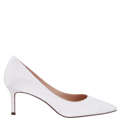Nina Shoes Nina60 Ivory Satin Mid-Heel Classic Pump