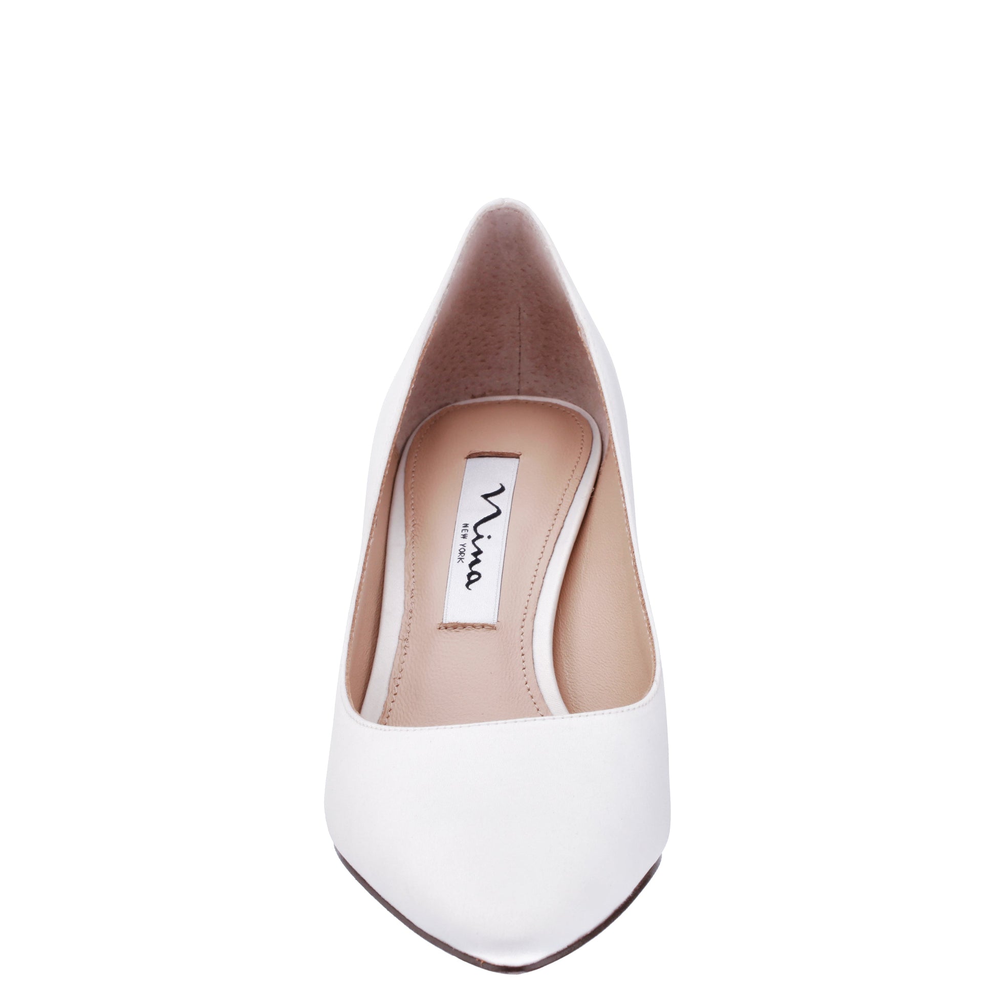 Nina Shoes Nina60 Ivory Satin Mid-Heel Classic Pump