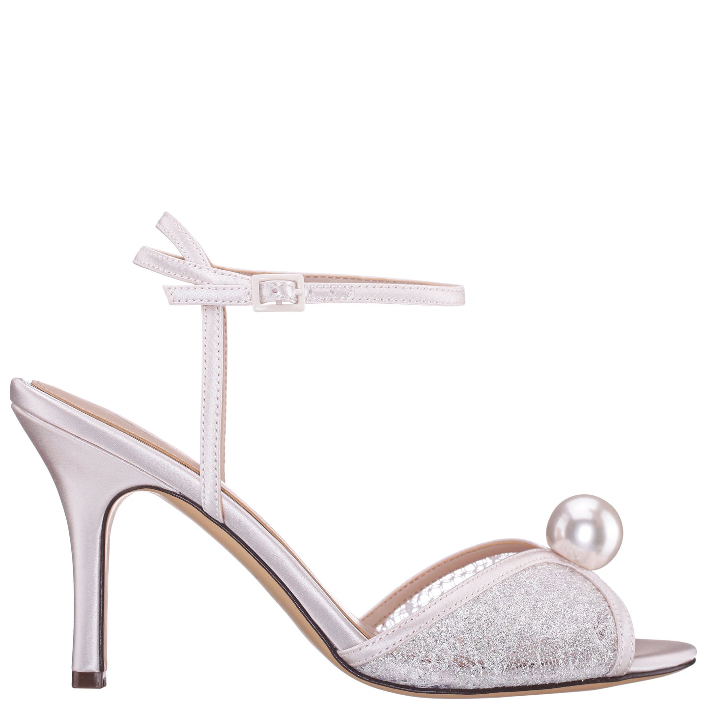 Nina Shoes Vyra White Ankle Strap High-Heel Sandals