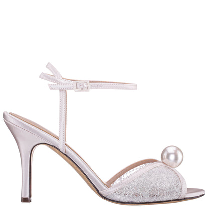 Nina Shoes Vyra White Ankle Strap High-Heel Sandals
