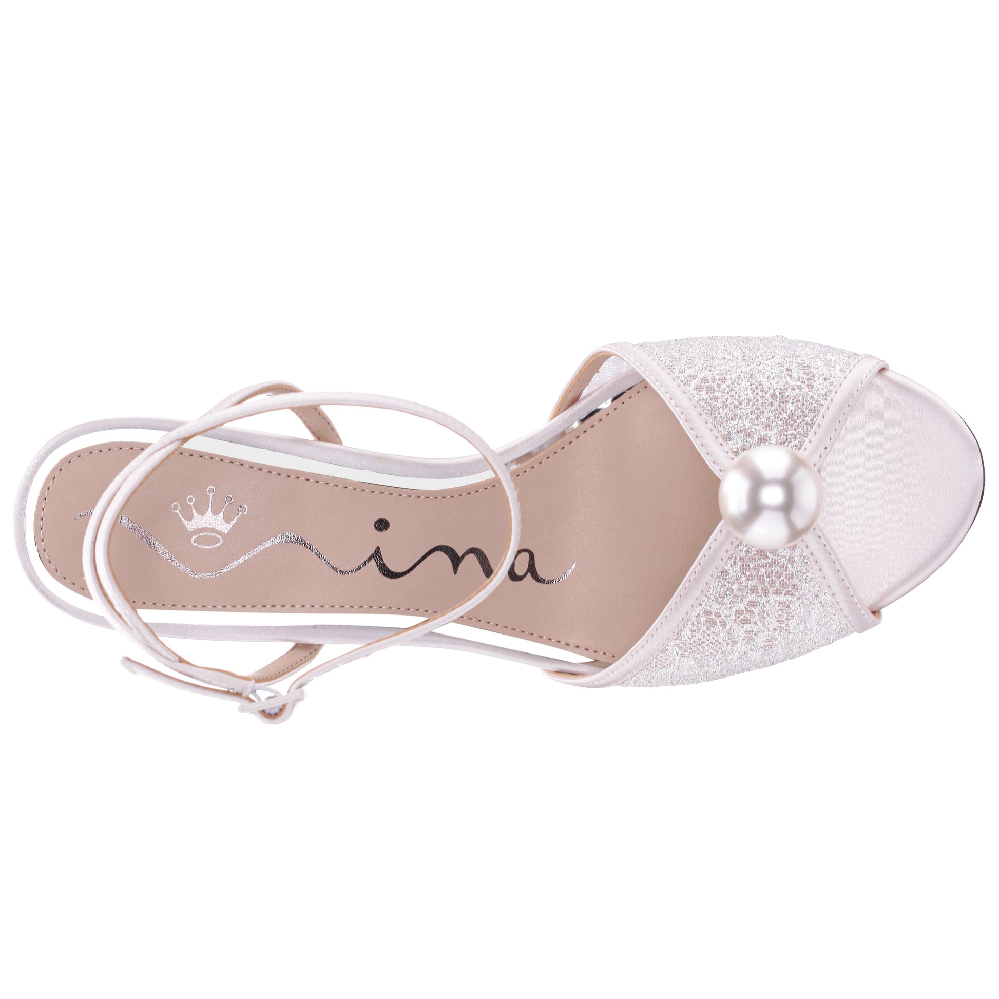 Nina Shoes Vyra White Ankle Strap High-Heel Sandals