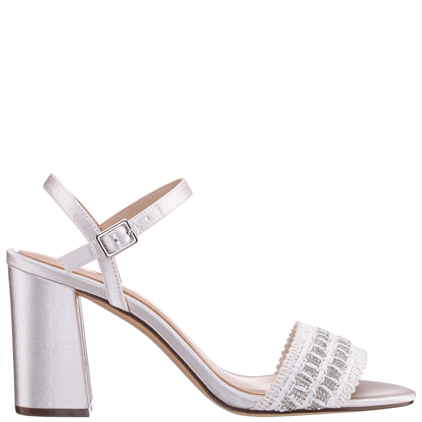Nina Shoes Herma White Sandal Mid-Heel