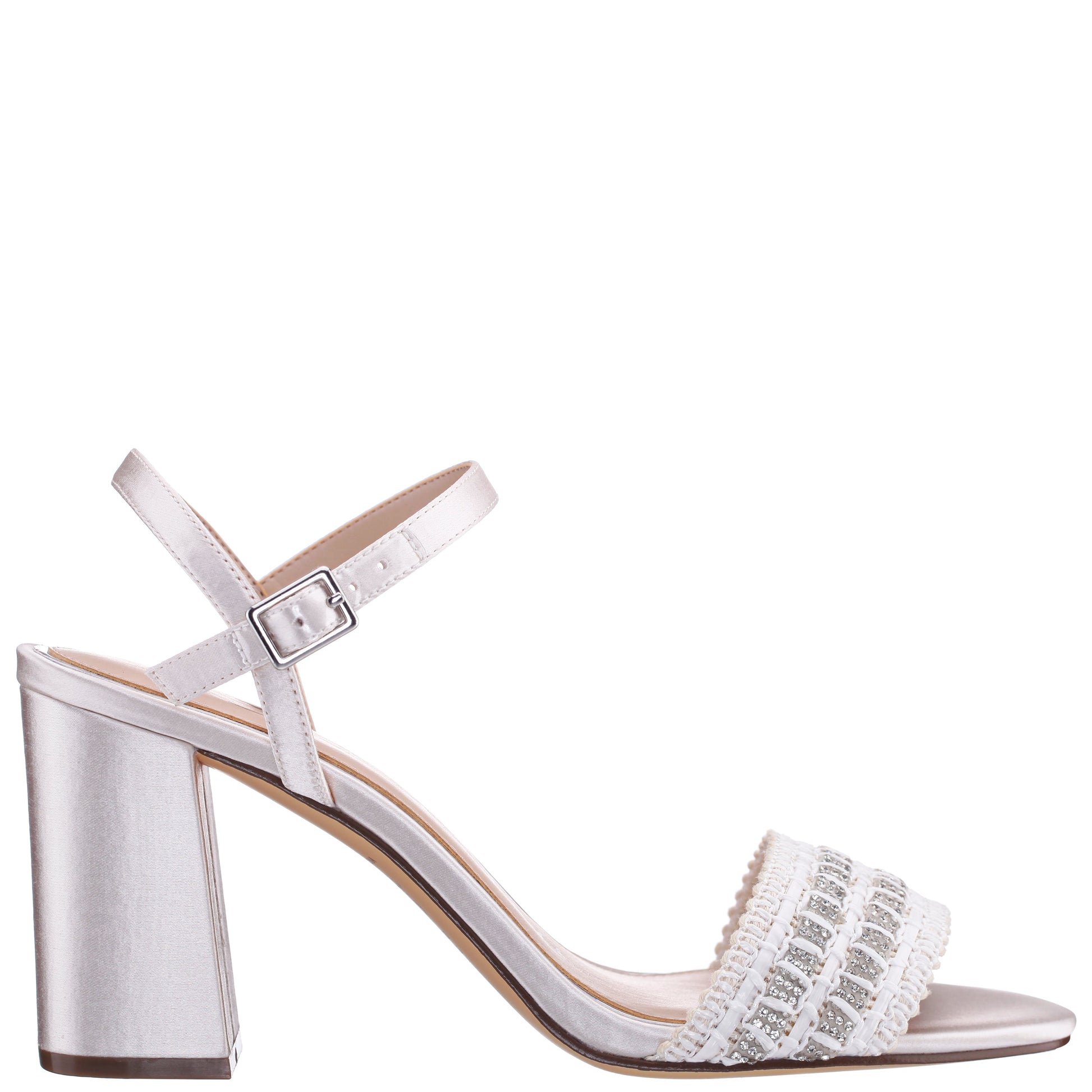 Nina Shoes Herma White Sandal Mid-Heel
