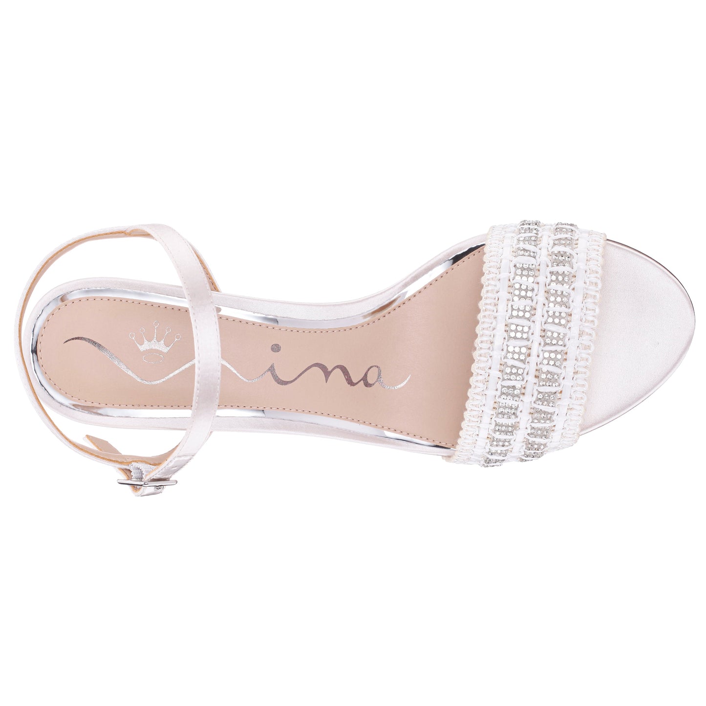 Nina Shoes Herma White Sandal Mid-Heel