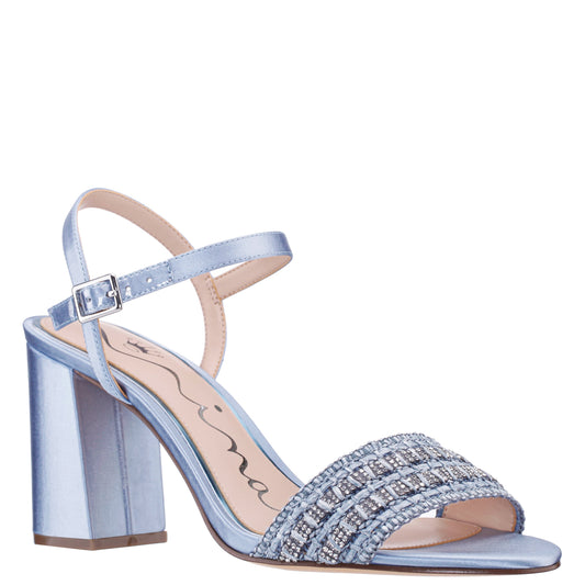 Nina Shoes Herma Blue Sandal Mid-Heel