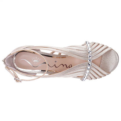 Nina Shoes Dani Gold Shimmer Metallic High-Heel Sandal