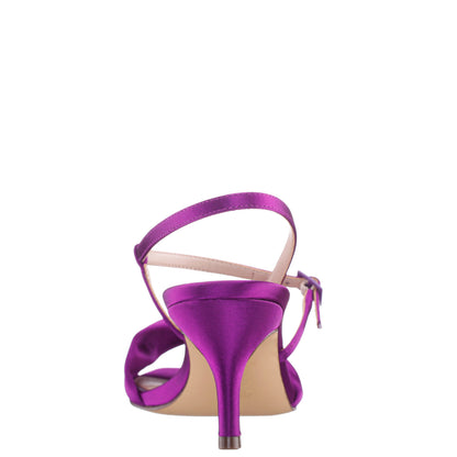 Nina Shoes Brigida Purple Satin Mid-Heel Sandal