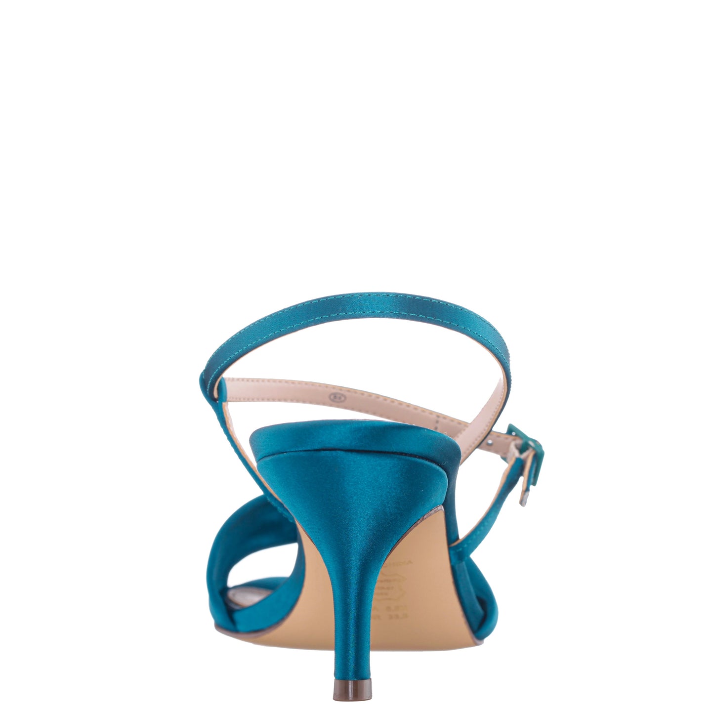 Nina Shoes Brigida Blue Satin Mid-Heel Sandal